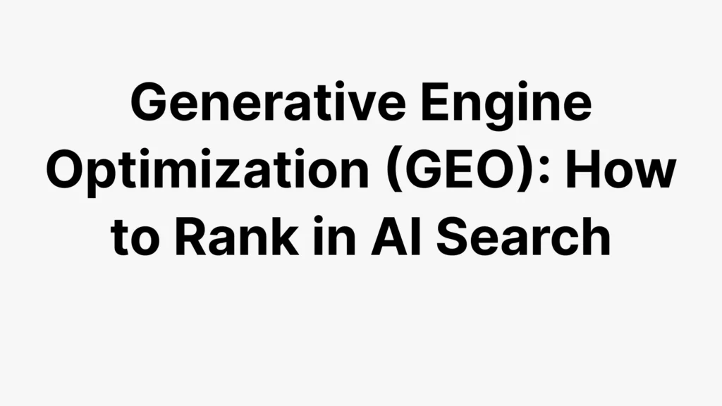 Generative Engine Optimization